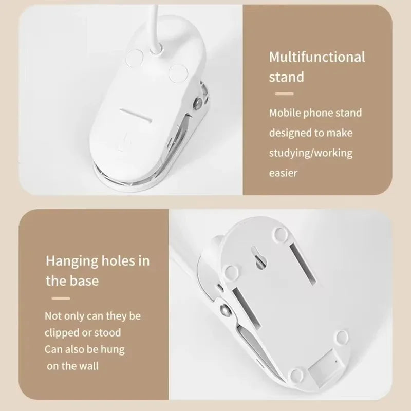 Rechargeable LED Clip-On Desk Lamp