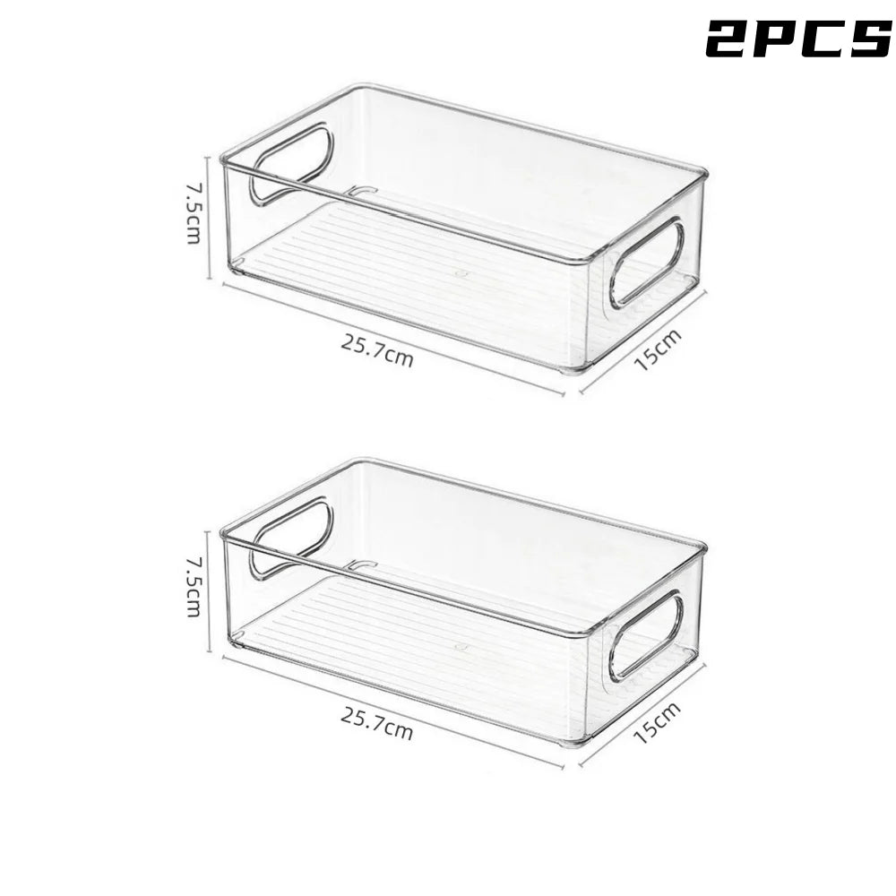 Stackable Clear Fridge Storage Boxes with Handles
