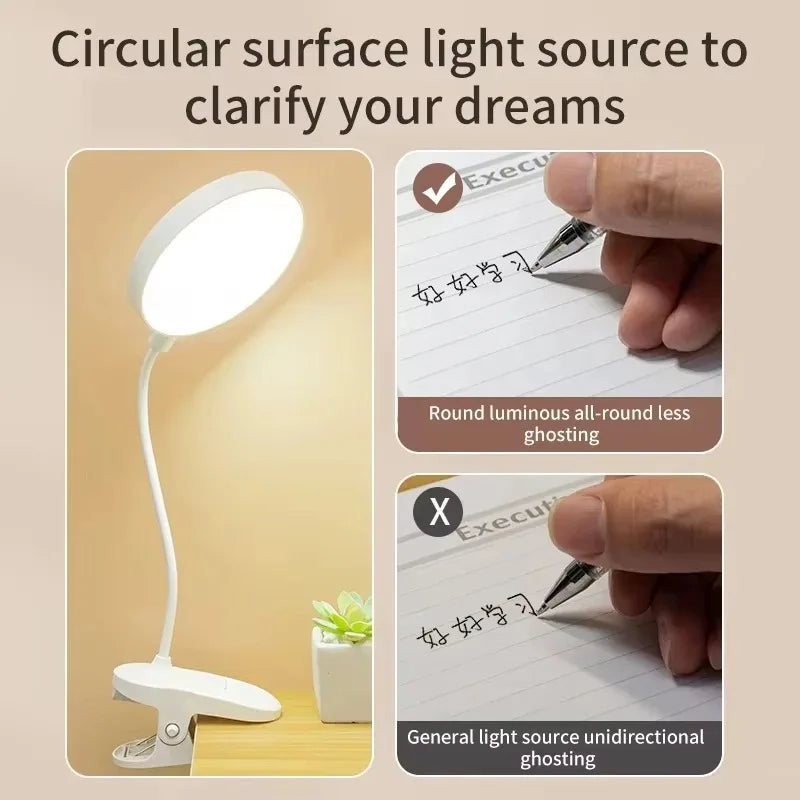 Rechargeable LED Clip-On Desk Lamp