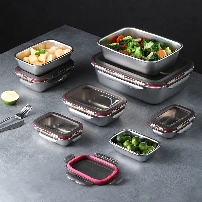 Stainless Steel Lunch Box with Clip-Lock Lid