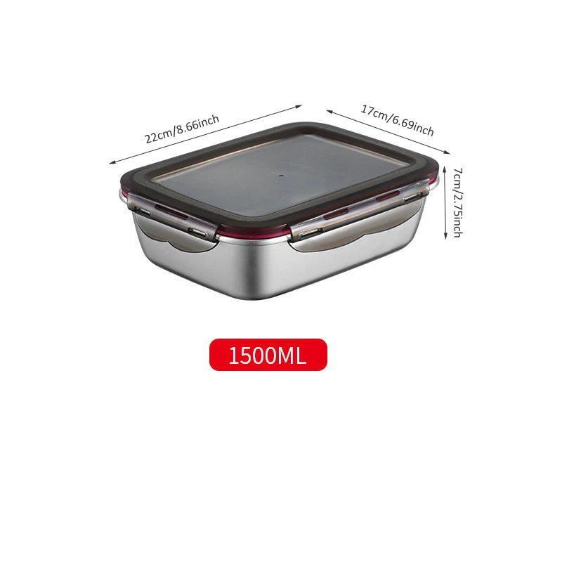 Stainless Steel Lunch Box with Clip-Lock Lid