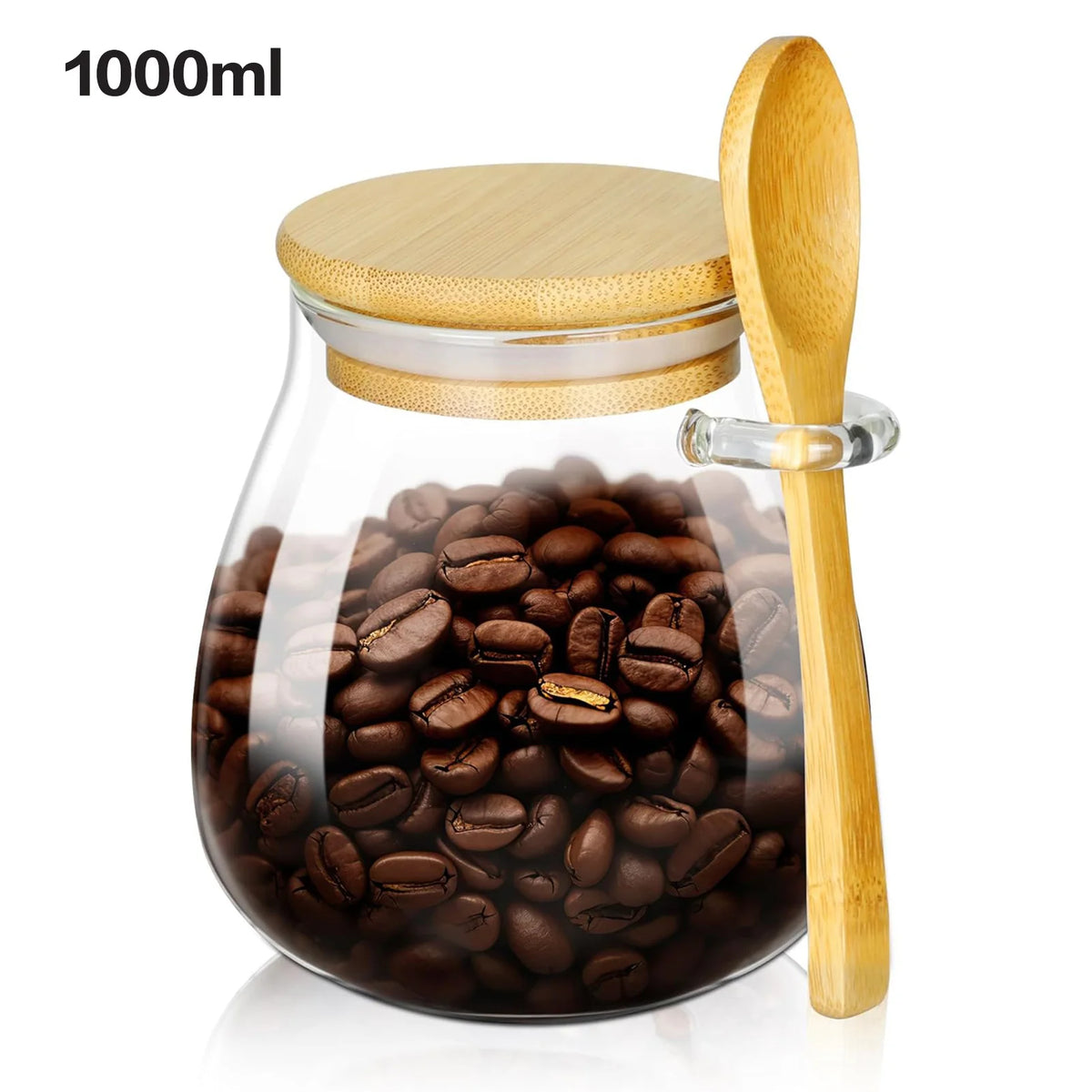 Glass Storage Jar with Lid and Spoon