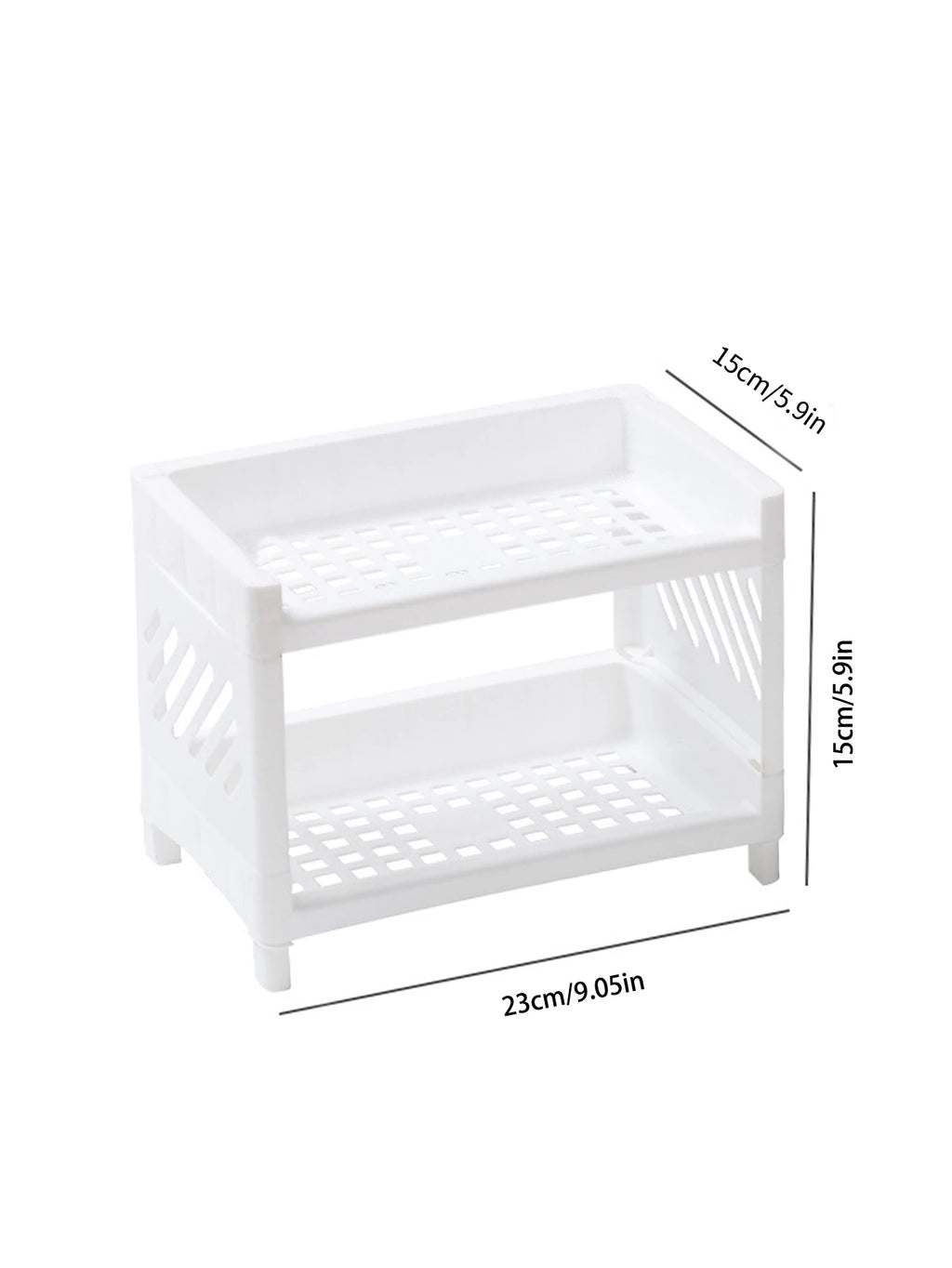 White Two-Tier Desk Organiser Shelf