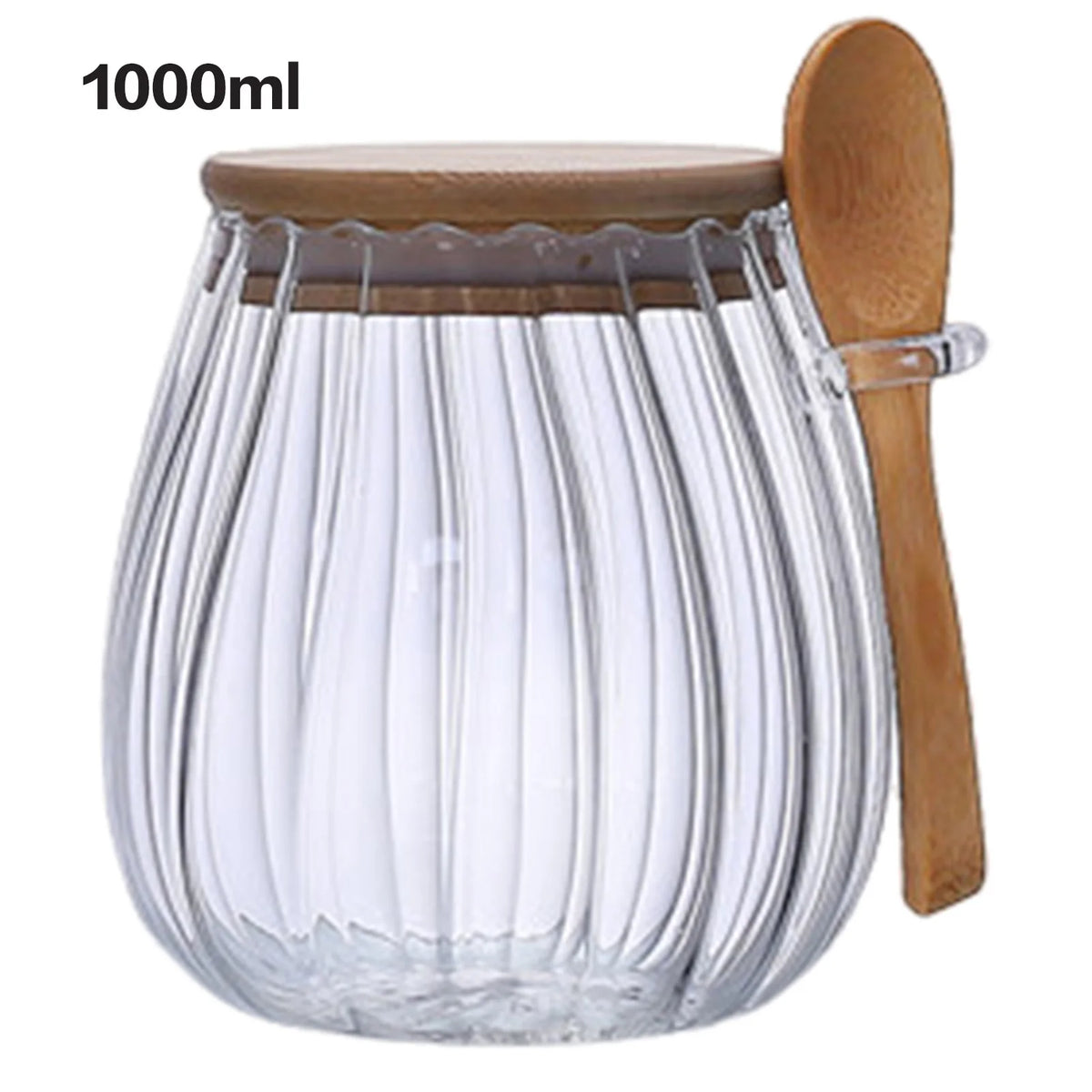 Glass Storage Jar with Lid and Spoon