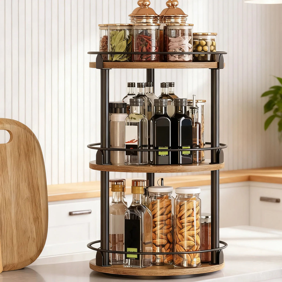 Three-Tier Rotating Spice Rack