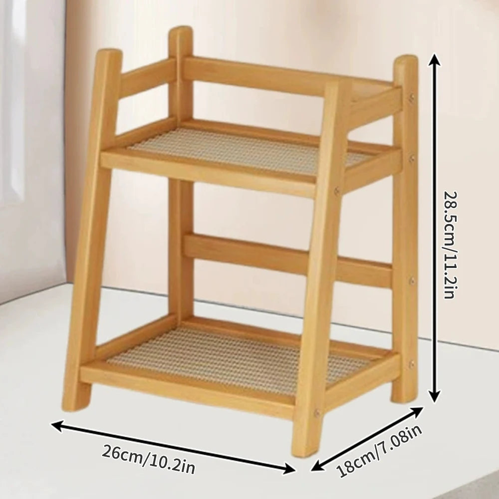 Two-Tier Bamboo Worktop Shelf