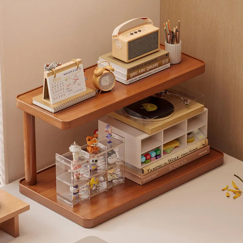 2-Tier Wooden Shelf Riser