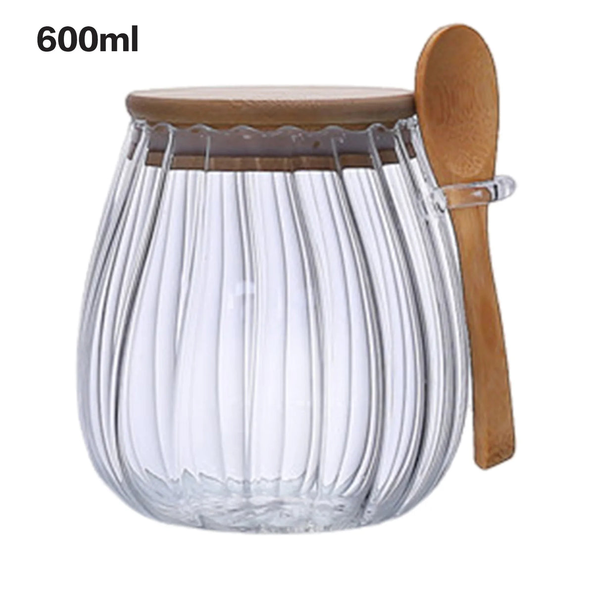 Glass Storage Jar with Lid and Spoon
