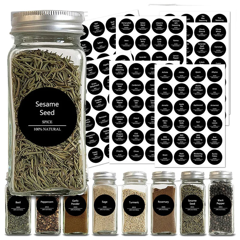 Pre-Printed Spice Jar Labels