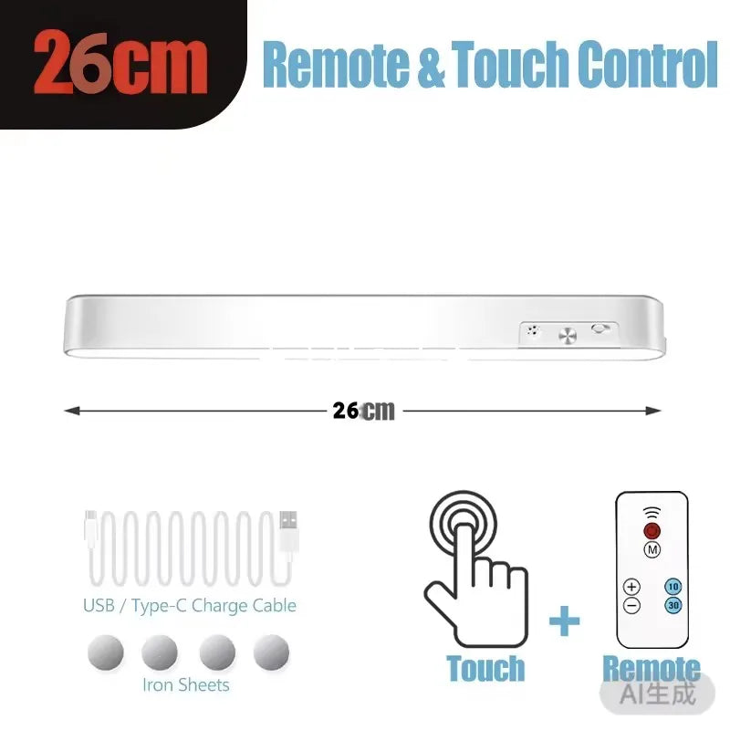 Rechargeable LED Light Bar with Touch and Remote Control