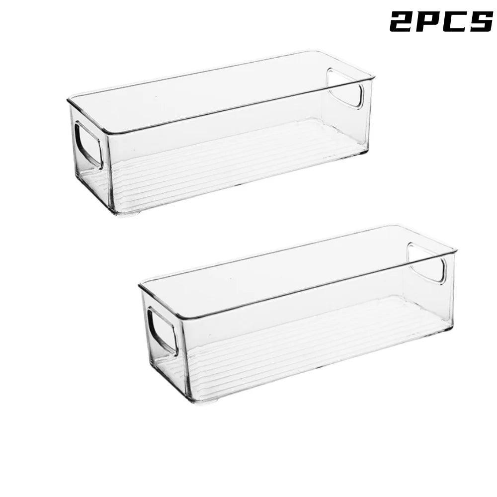 Stackable Clear Fridge Storage Boxes with Handles