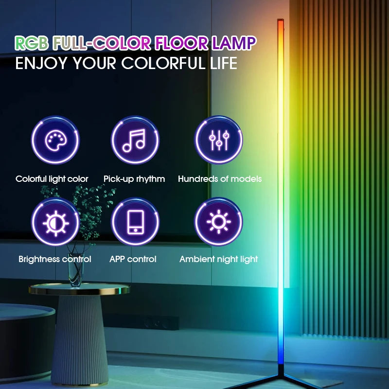 RGB Corner Floor Lamp with Remote Control