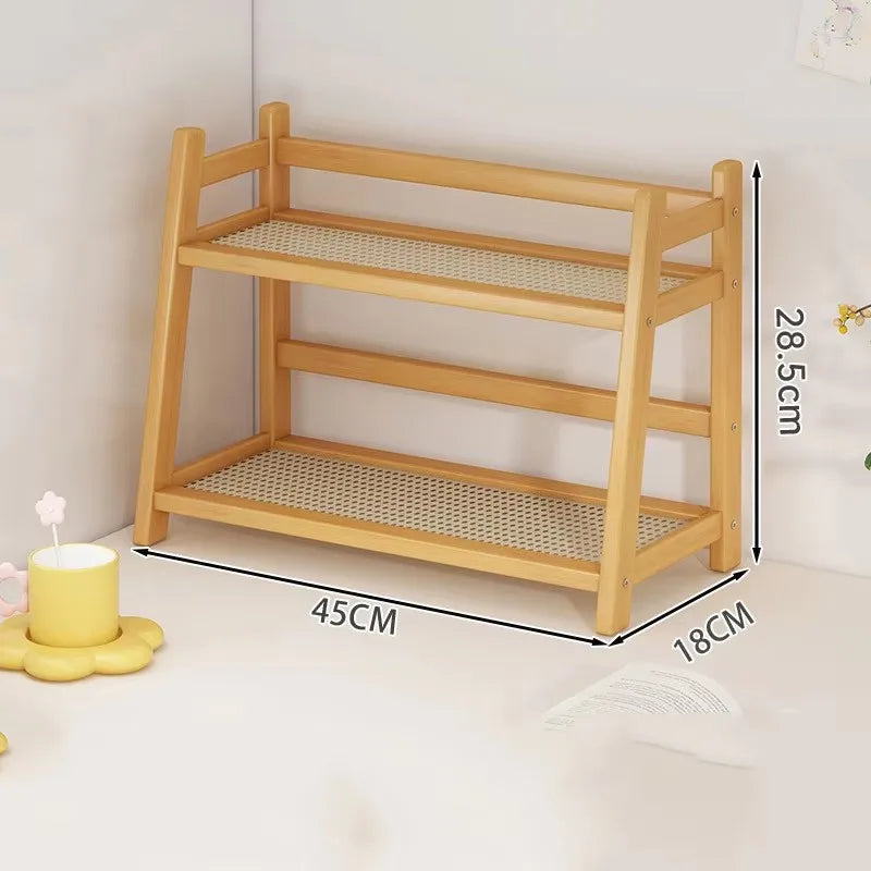 Two-Tier Bamboo Worktop Shelf