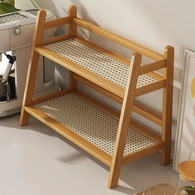Two-Tier Bamboo Worktop Shelf