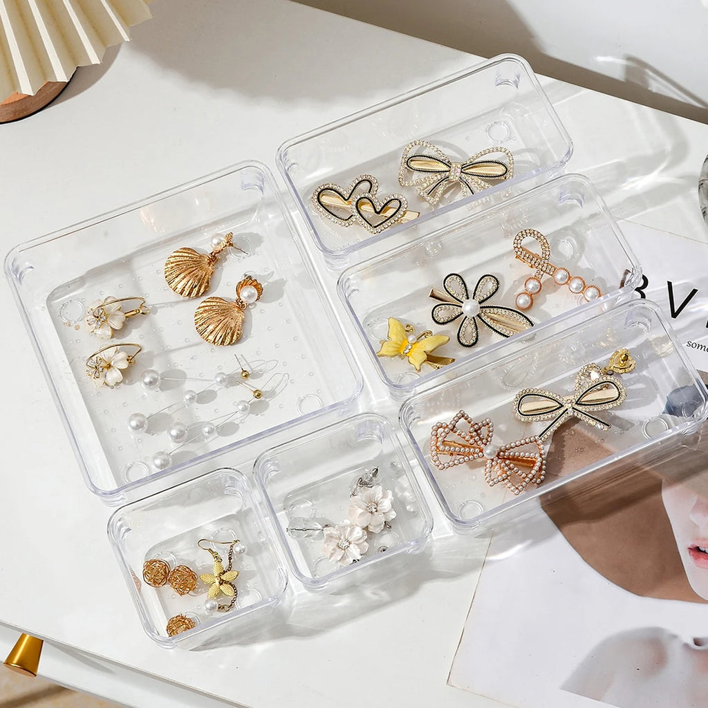 Seven-Piece Clear Drawer Organiser Set