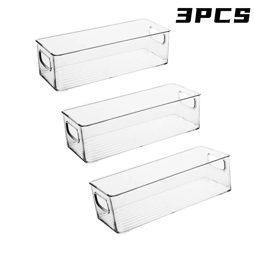 Stackable Clear Fridge Storage Boxes with Handles