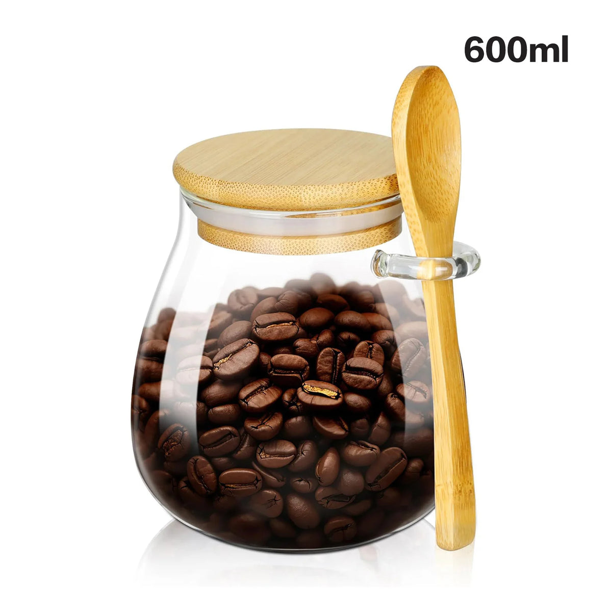 Glass Storage Jar with Lid and Spoon