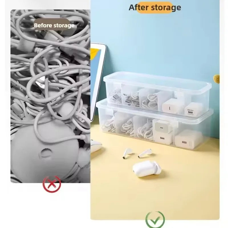 Cable Storage Box with Removable Dividers