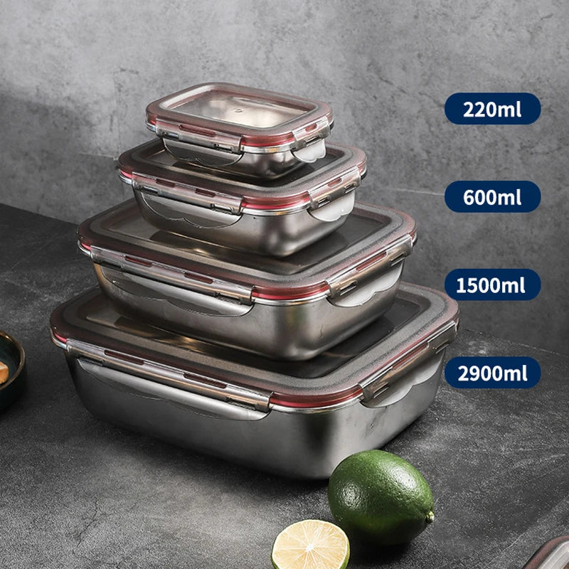 Stainless Steel Lunch Box with Clip-Lock Lid