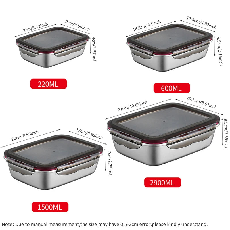 Stainless Steel Lunch Box with Clip-Lock Lid