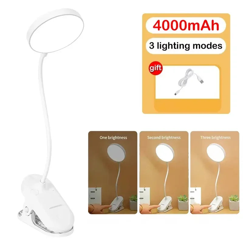 Rechargeable LED Clip-On Desk Lamp