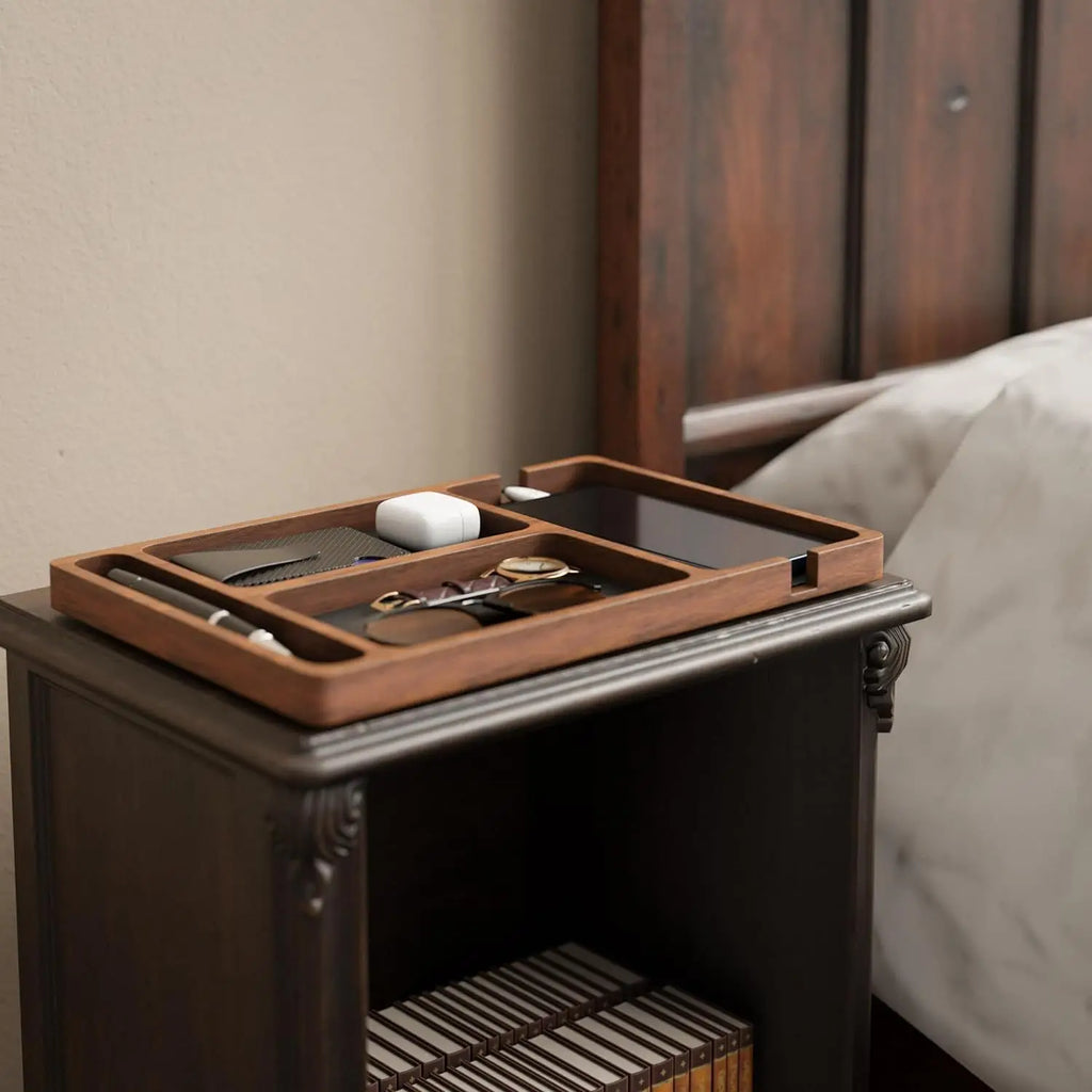 Wooden Desk Tray with Compartments