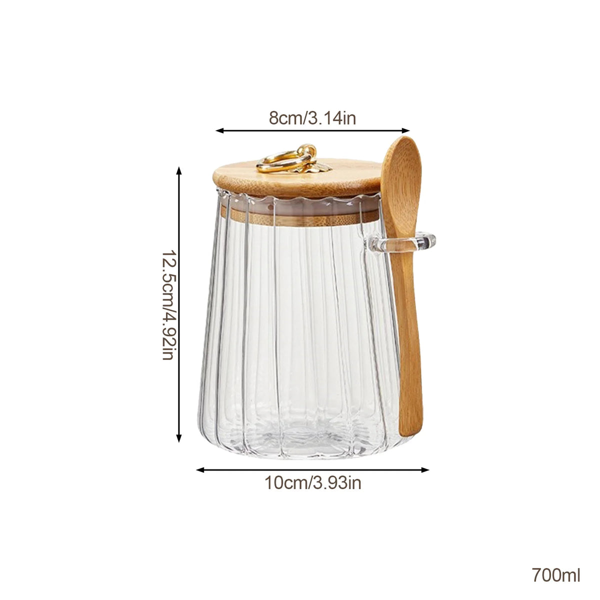 Glass Storage Jar with Lid and Spoon